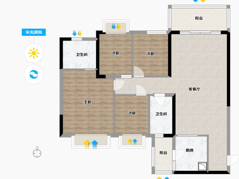 贵州省-贵阳市-贵阳恒大悦府-112.40-户型库-采光通风