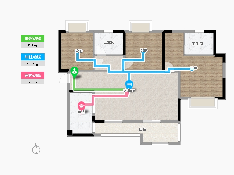 贵州省-贵阳市-贵阳恒大悦府-102.35-户型库-动静线