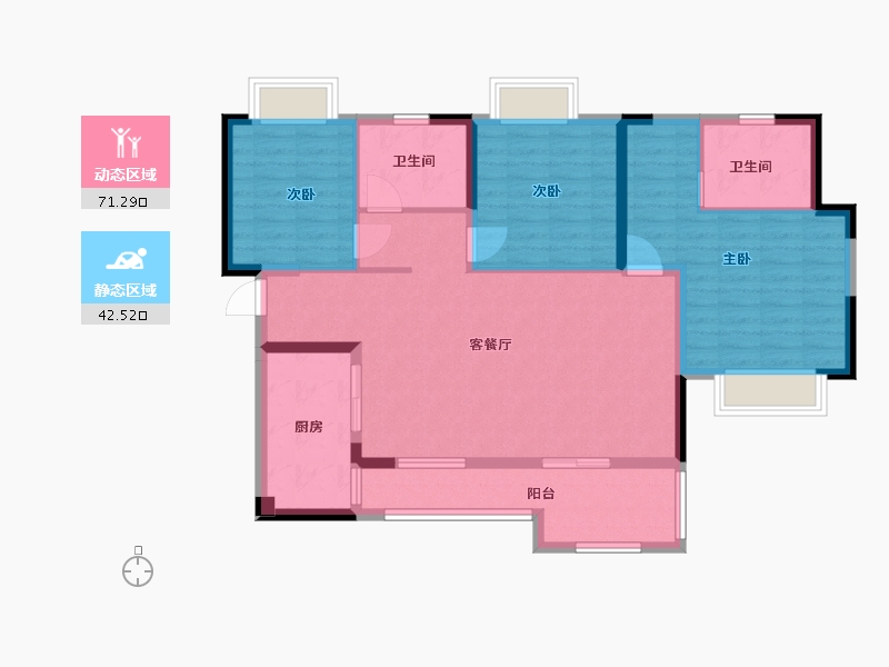 贵州省-贵阳市-贵阳恒大悦府-102.35-户型库-动静分区