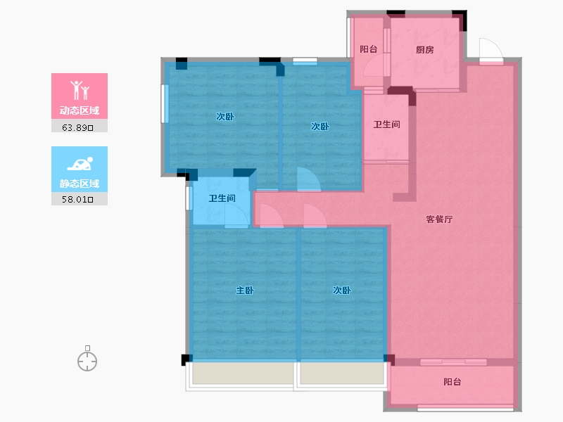 贵州省-贵阳市-碧桂园大学印象-109.57-户型库-动静分区