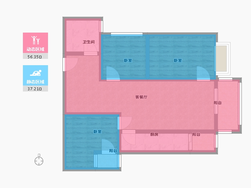 云南省-昆明市-旅泰荷樾-82.23-户型库-动静分区