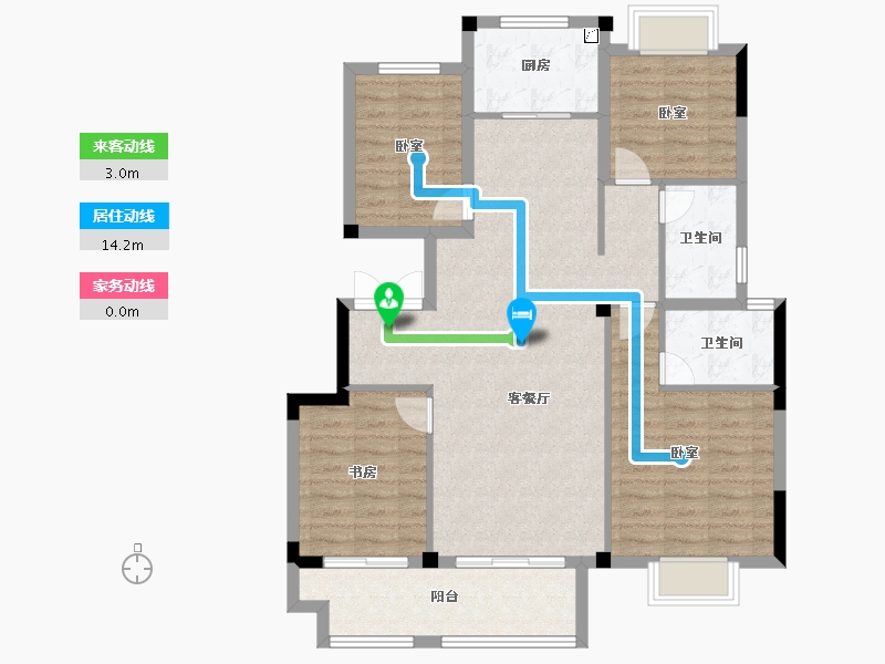 安徽省-宣城市-郎溪今创 香悦荣府-102.00-户型库-动静线