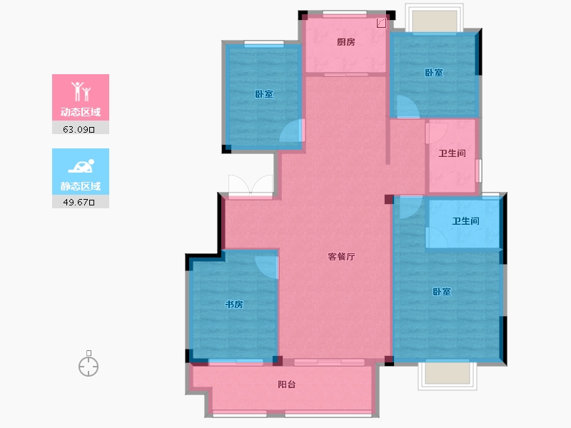 安徽省-宣城市-郎溪今创 香悦荣府-102.00-户型库-动静分区