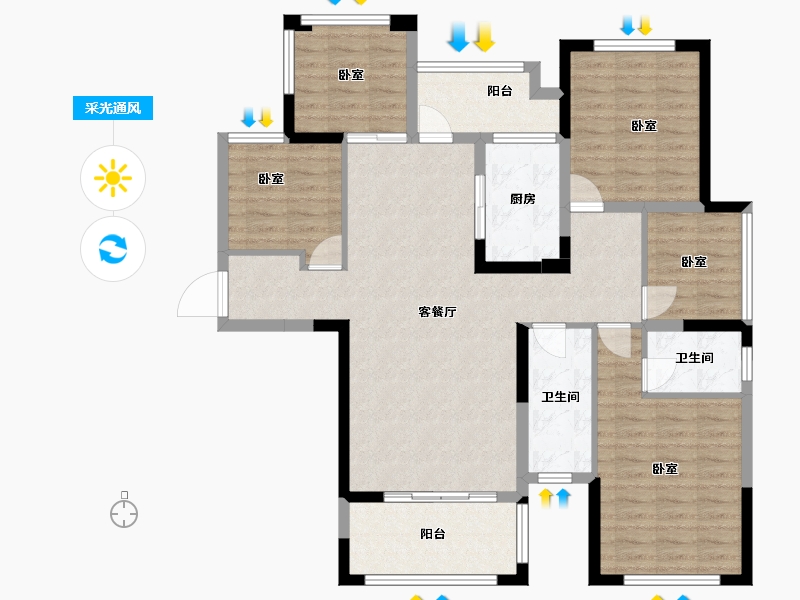 湖南省-衡阳市-长旭•江山壹号-112.48-户型库-采光通风