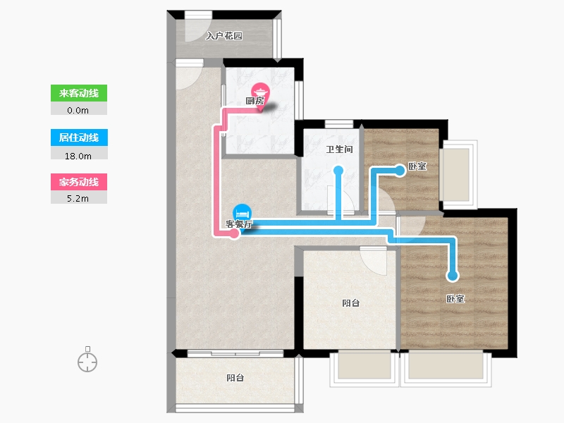 广东省-广州市-时代龙湖云来之城-66.71-户型库-动静线