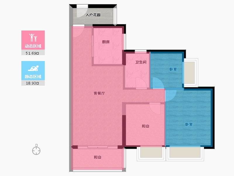 广东省-广州市-时代龙湖云来之城-66.71-户型库-动静分区