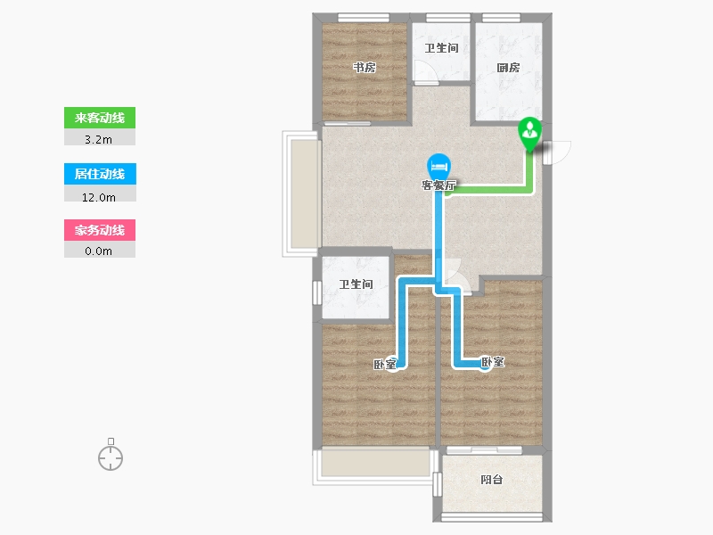 浙江省-嘉兴市-绿嘉兰园-71.06-户型库-动静线