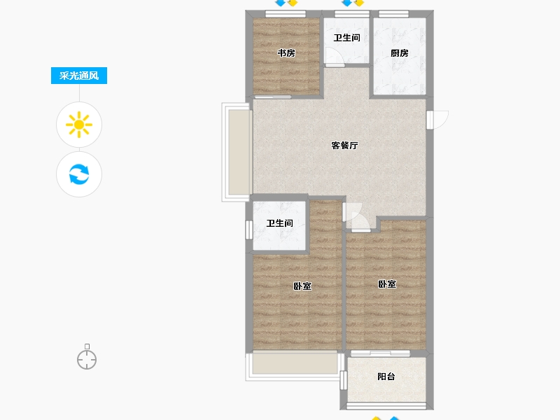 浙江省-嘉兴市-绿嘉兰园-71.06-户型库-采光通风