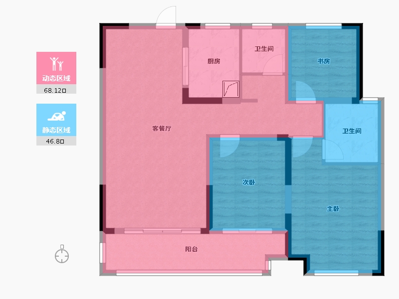 河南省-商丘市-上海公馆樾府-103.00-户型库-动静分区