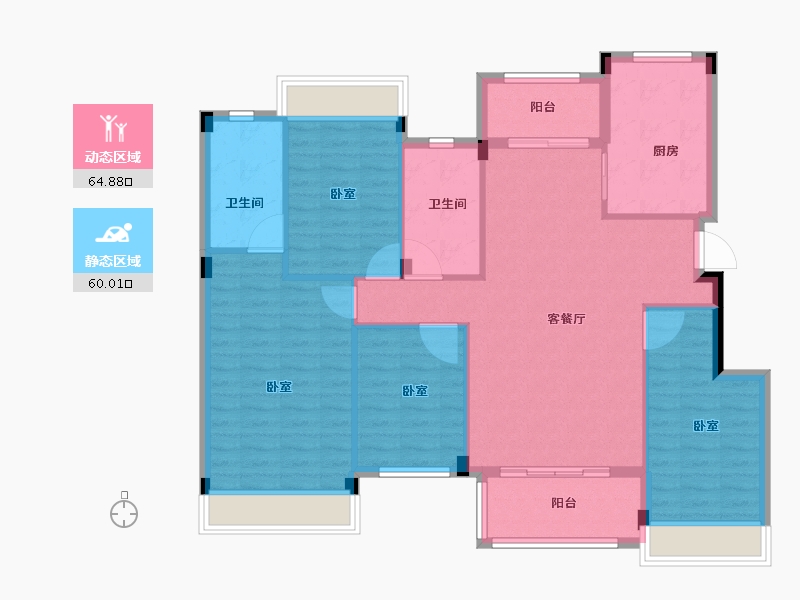 湖南省-衡阳市-衡阳罗马都市-113.82-户型库-动静分区