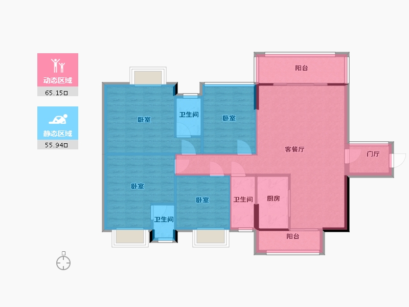 广东省-梅州市-龙腾一品-109.98-户型库-动静分区