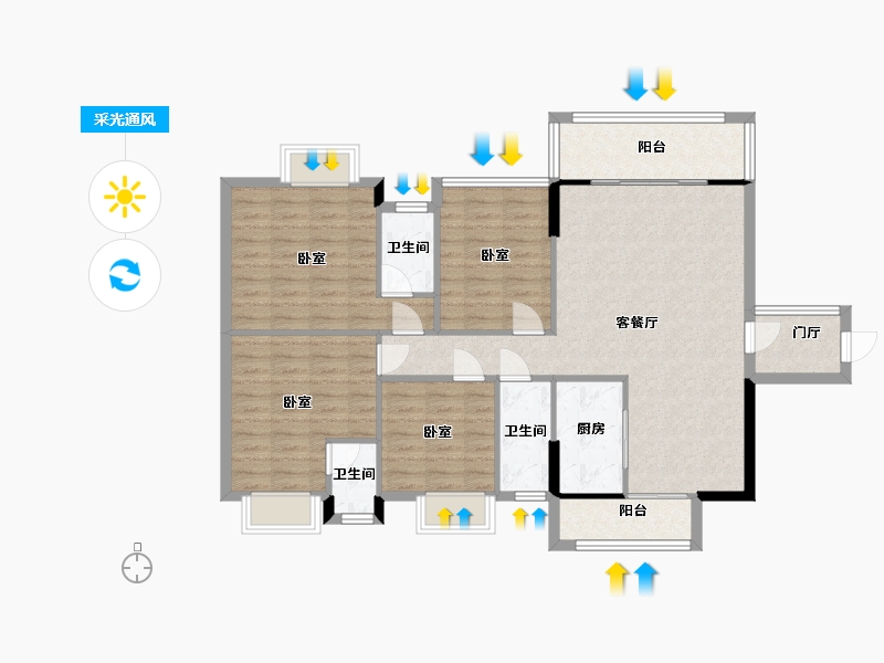 广东省-梅州市-龙腾一品-109.98-户型库-采光通风