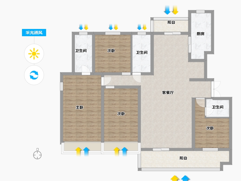 河南省-周口市-众恒华府-137.69-户型库-采光通风