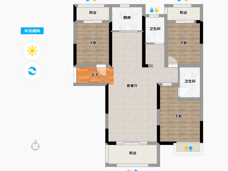 河南省-周口市-君达东方-96.32-户型库-采光通风