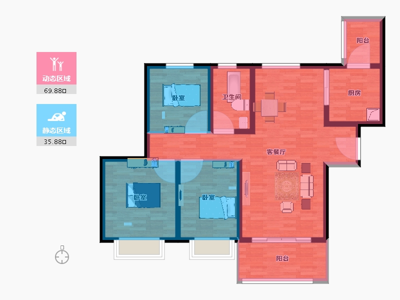 江苏省-宿迁市-恒大悦澜湾花园-94.58-户型库-动静分区