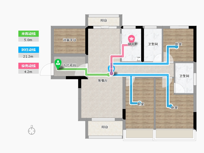 湖南省-常德市-圣特立未来城-95.64-户型库-动静线