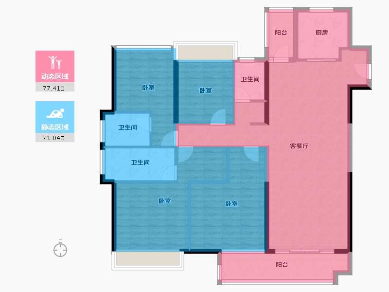 广东省-佛山市-华侨城天鹅堡-133.95-户型库-动静分区