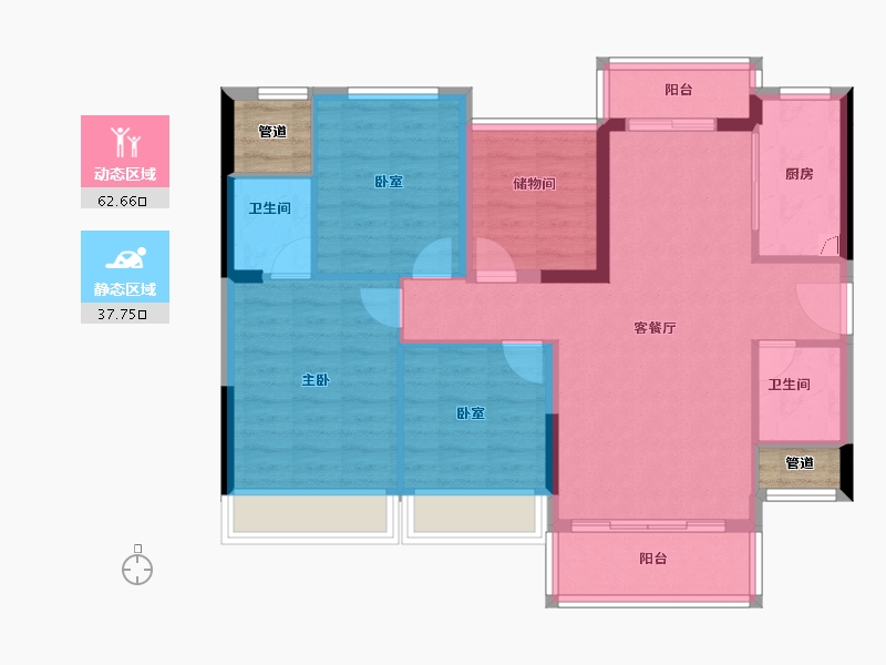 广东省-佛山市-高明碧桂园峰会-93.80-户型库-动静分区