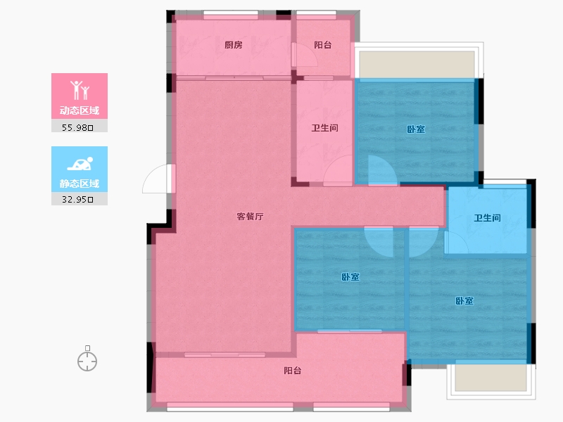 湖南省-邵阳市-宝峰城-80.88-户型库-动静分区