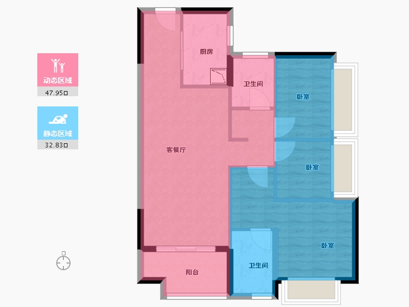 广东省-广州市-时代龙湖云来之城-71.99-户型库-动静分区