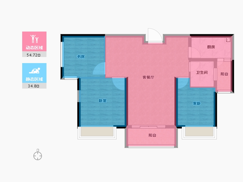 湖南省-常德市-圣特立未来城-80.07-户型库-动静分区