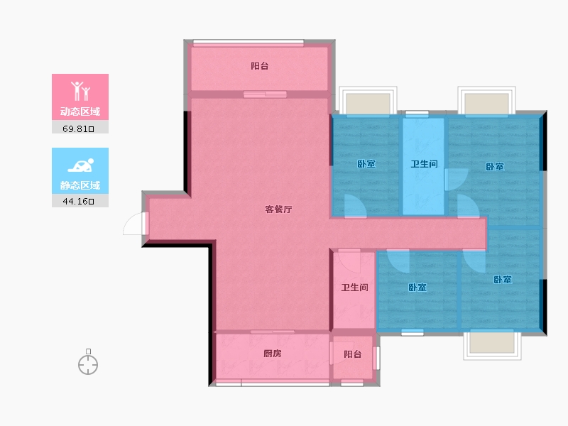 广东省-梅州市-兴宁胜雄花园-103.39-户型库-动静分区