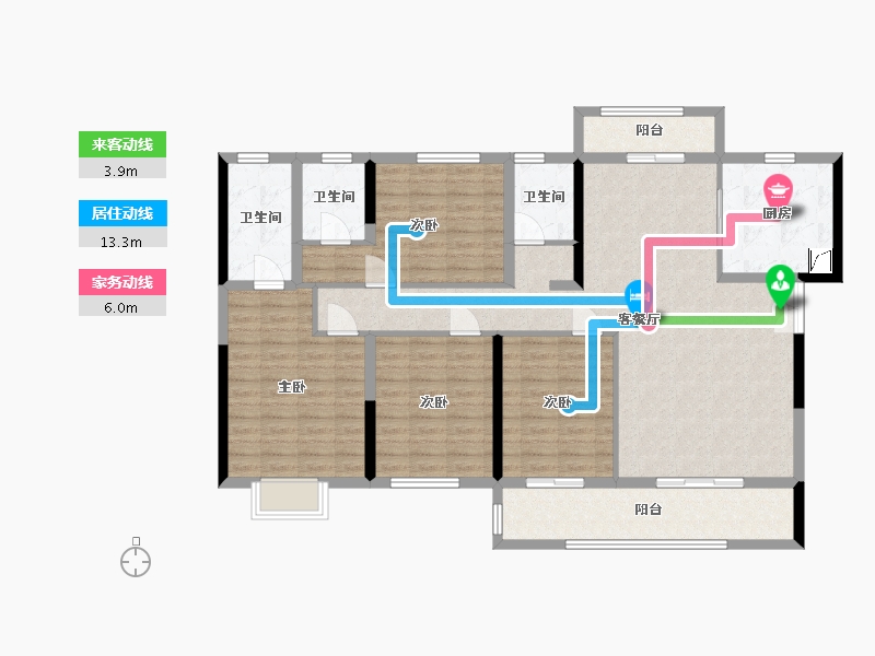 湖南省-长沙市-中建昭山印象-129.61-户型库-动静线