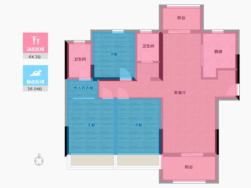 河南省-信阳市-书香苑-88.54-户型库-动静分区