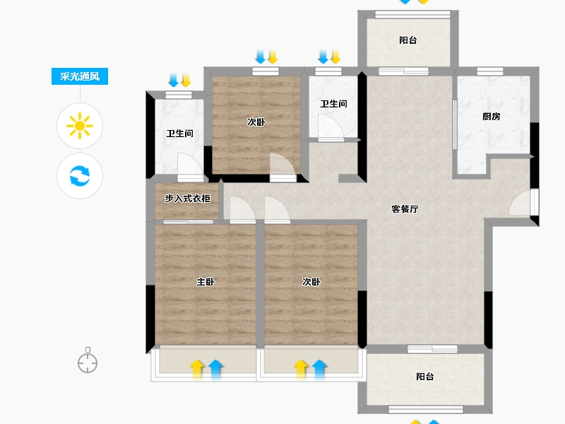 河南省-信阳市-书香苑-88.54-户型库-采光通风