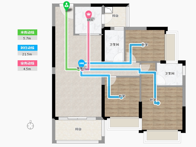 广东省-广州市-敏捷绿湖首府-86.00-户型库-动静线