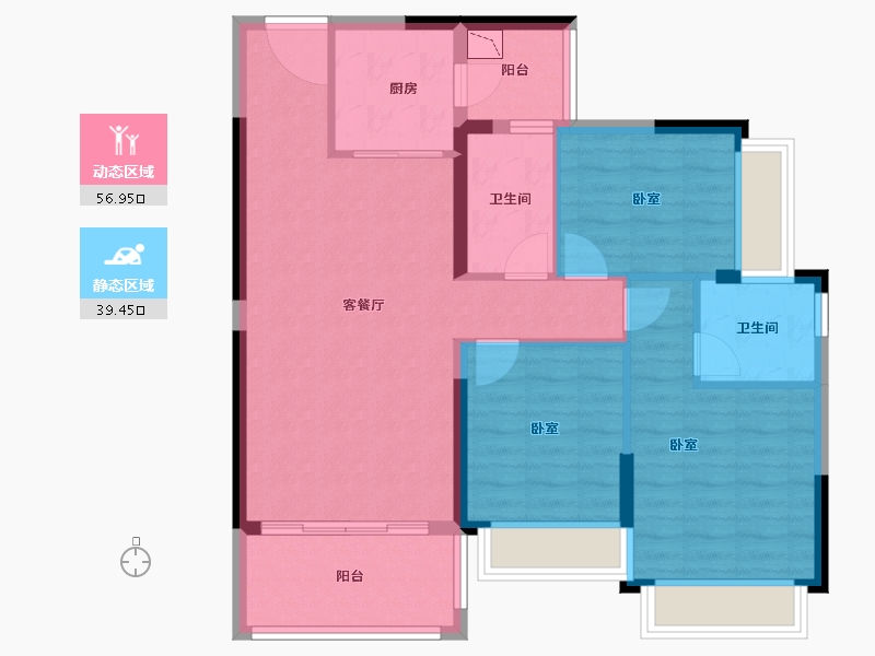 广东省-广州市-敏捷绿湖首府-86.00-户型库-动静分区