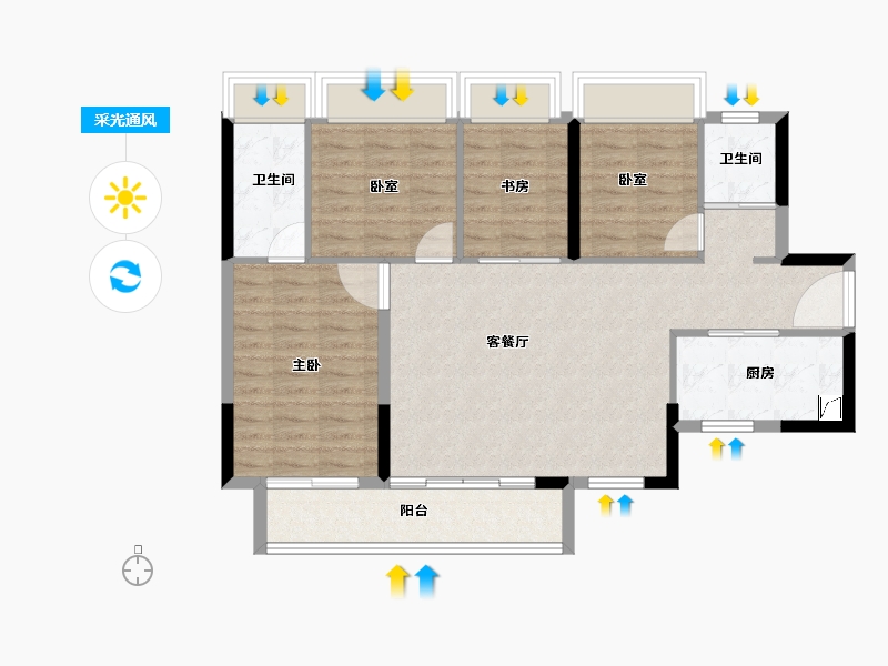 广东省-佛山市-高明碧桂园峰会-91.88-户型库-采光通风