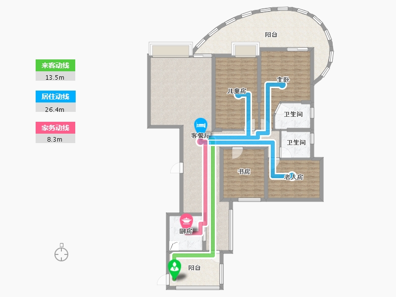 湖南省-郴州市-亿枫翠城-148.48-户型库-动静线