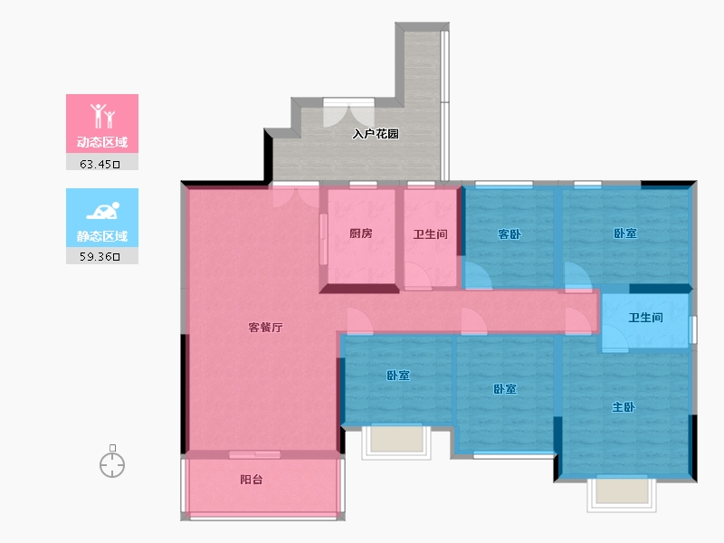 广西壮族自治区-玉林市-中建伴山壹号-122.18-户型库-动静分区