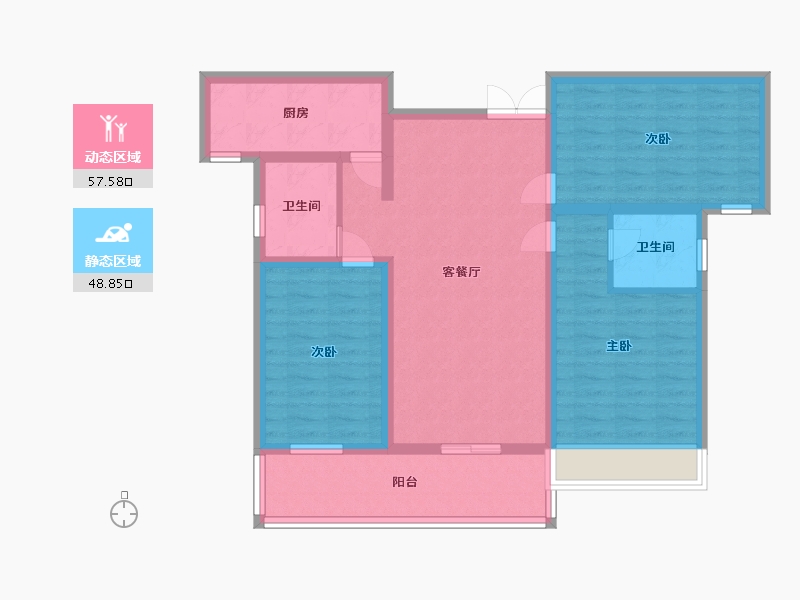 河南省-周口市-众恒华府-94.40-户型库-动静分区