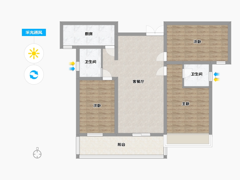 河南省-周口市-众恒华府-94.40-户型库-采光通风