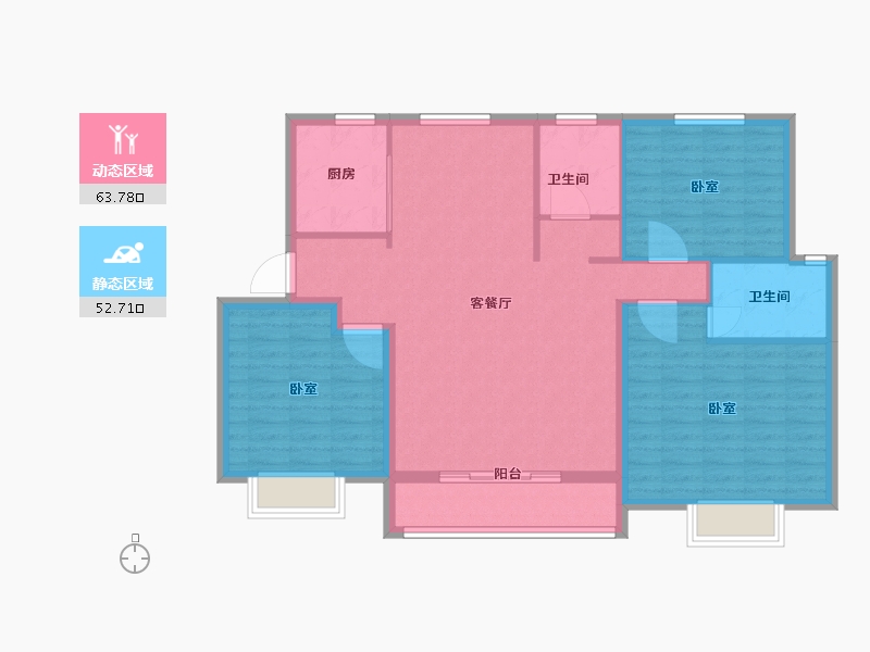 山东省-济宁市-书香水岸-106.00-户型库-动静分区