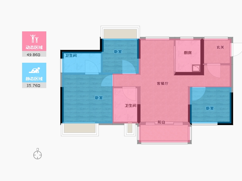 广东省-广州市-中国铁建海悦国际-76.00-户型库-动静分区