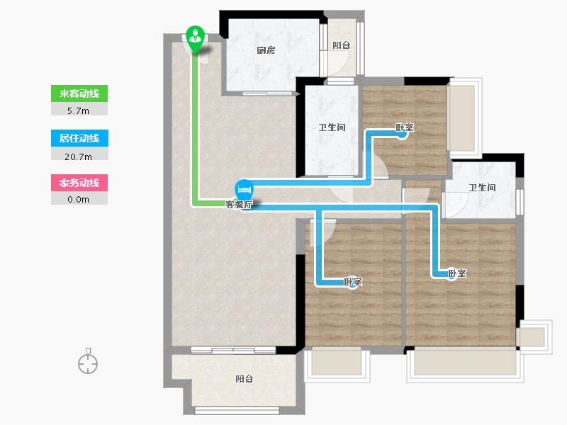 广东省-梅州市-勇兴亲水湾-88.11-户型库-动静线