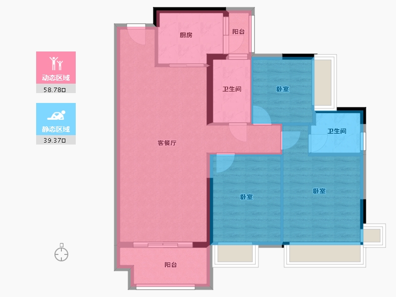 广东省-梅州市-勇兴亲水湾-88.11-户型库-动静分区