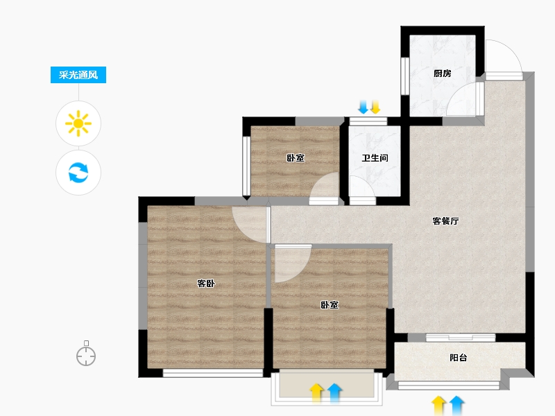 湖南省-常德市-星语林·创客大街-75.38-户型库-采光通风