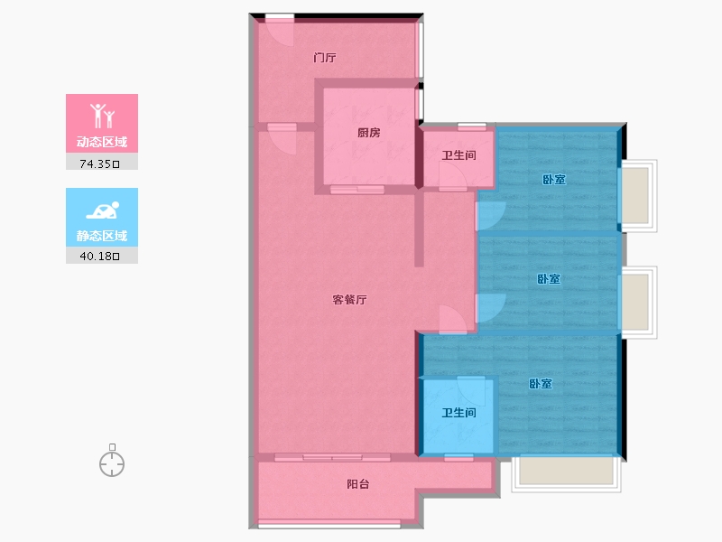 广东省-梅州市-龙腾一品-102.85-户型库-动静分区