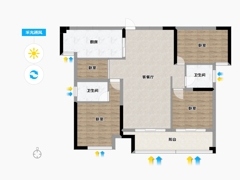 湖南省-衡阳市-长旭•江山壹号-97.56-户型库-采光通风