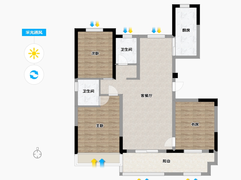 河南省-周口市-德高·金麟府-99.90-户型库-采光通风