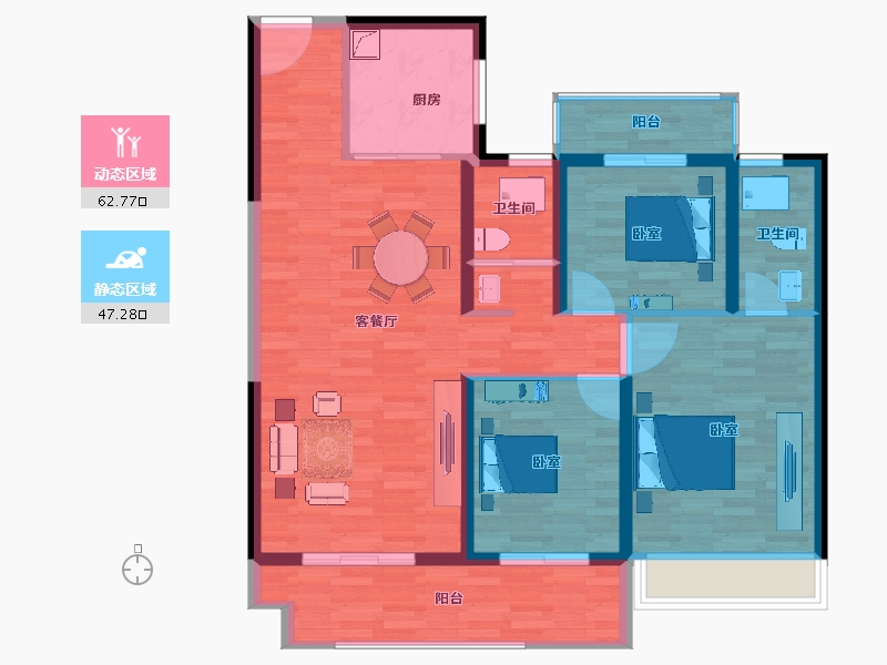 江苏省-宿迁市-碧桂园·翘楚棠-99.00-户型库-动静分区