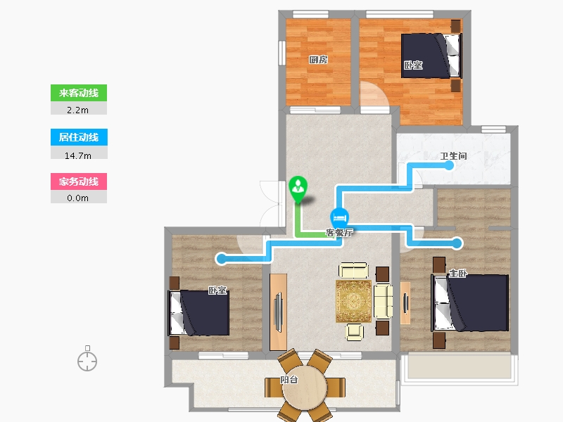 江苏省-宿迁市-博大学府国际-92.01-户型库-动静线