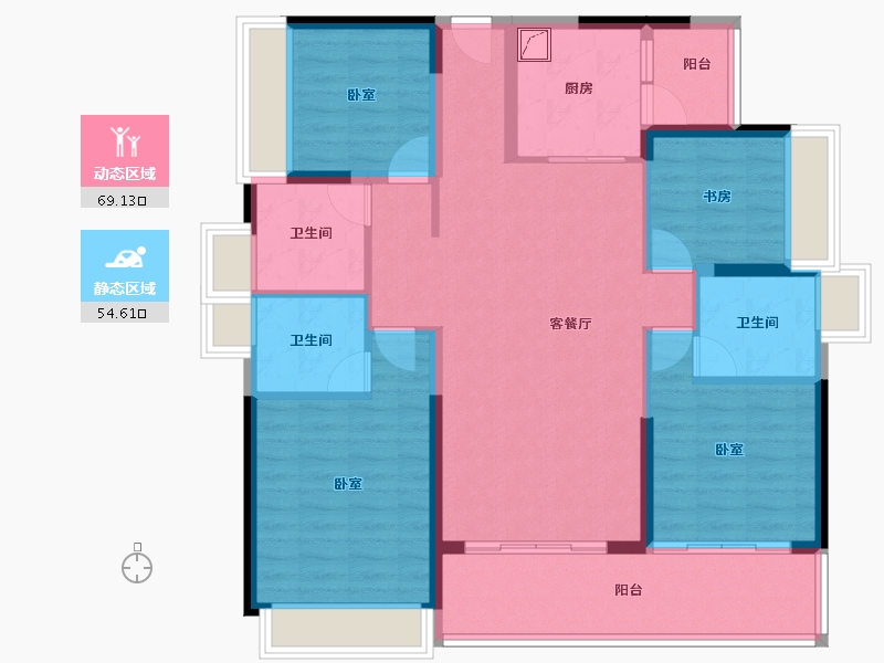 广东省-阳江市-文华峯境-110.75-户型库-动静分区