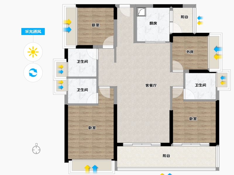 广东省-阳江市-文华峯境-110.75-户型库-采光通风