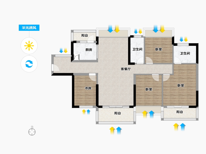 广东省-阳江市-文华峯境-113.48-户型库-采光通风