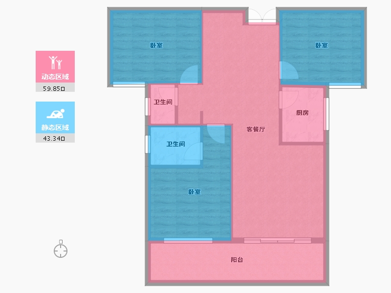 湖南省-衡阳市-金星·湘江雅院-93.71-户型库-动静分区